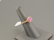 14K Gold Ruby Halo Diamonds Ring, alternate view 2