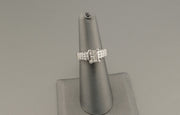 14K White Gold Rectangular Diamond Ring