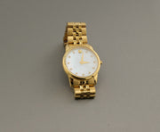 Movado Museum Gold Tone White 28mm Mother Pearl Dial Watch Swiss, alternate view 2