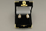 14K Yellow Gold Diamonds Square Earrings, alternate view 3