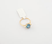 14K Gold Blue Topaz Diamonds Ring, alternate view 7