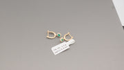 14K Gold Diamonds Emerald Earrings, alternate view 6