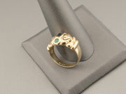 14K Gold Sapphire Emerald Ruby Diamonds Vintage Ring, alternate view 3