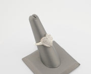 10K White Gold Heart Diamond Ring, alternate view 4