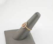18K Yellow Rose Gold CZ Paisley Drop Ring, alternate view 2