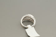 14K White Gold Wavy 2 Row Diamond Ring, alternate view 7