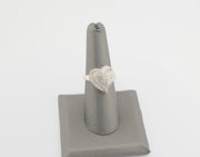 10K White Gold Heart Diamond Ring, alternate view 3