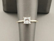14K White Gold 1ct Lab Grown Princess Cut Diamond Ring, alternate view 3
