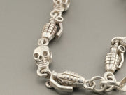 Sterling Silver Skull Necklace Waist Belt Chain, alternate view 6
