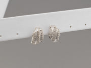 14K White Gold Diamonds Earrings