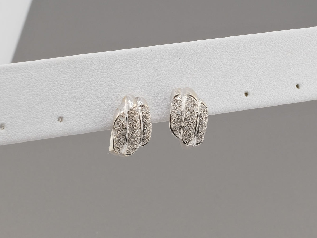 14K White Gold Diamonds Earrings