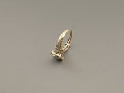 14K Gold Diamond Square Wedding Ring, alternate view 7
