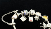 Pandora 925 Silver Bracelet Plain with Charms, alternate view 3