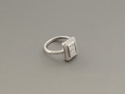 14K White Gold Rectangular Diamond Ring, alternate view 7