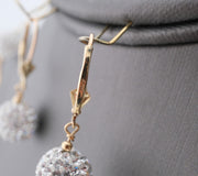 14K Gold Strass Crystal Ball Necklace and Earrings Set, alternate view 5