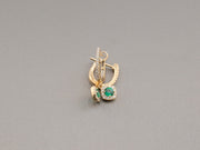 14K Gold Diamonds Emerald Earrings, alternate view 7