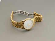 Movado Museum Gold Tone White 28mm Mother Pearl Dial Watch Swiss, alternate view 3