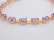 14K Gold Purple Amethyst Gemstones Bracelet, alternate view 2