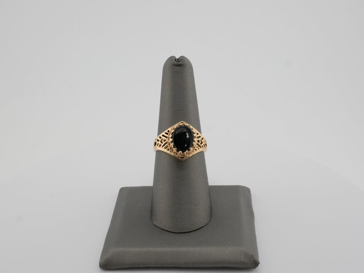 14K Gold Onyx Ring