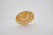 Antique 10K Gold Filigree Brooch Pendant with Seed Pearls Snowflake, alternate view 5