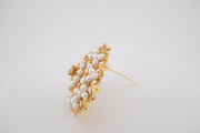 Antique 10K Gold Filigree Brooch Pendant with Seed Pearls Snowflake, alternate view 6