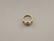 14K Gold Sapphire Emerald Ruby Diamonds Vintage Ring, alternate view 7