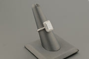 14K White Gold Rectangular Diamond Ring, alternate view 3