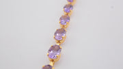 14K Gold Purple Amethyst Gemstones Bracelet, alternate view 3