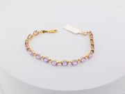 14K Gold Purple Amethyst Gemstones Bracelet, alternate view 7
