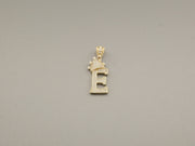 14K Gold E Letter CZ Crown Pendant, alternate view 6