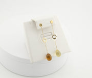 18K Gold Brown Yellow Glass Dangle Earrings, alternate view 7