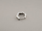 14K White Gold Diamond Hexagon Earrings, alternate view 3