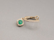 14K Gold Diamonds Emerald Earrings, alternate view 4