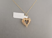 14K Gold Diamond Heart Pendant, alternate view 3