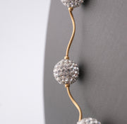 14K Gold Strass Crystal Ball Necklace and Earrings Set, alternate view 7