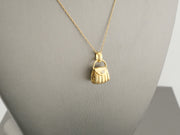 18K Gold Diamond Purse Pendant, alternate view 3