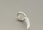 14K White Gold Wavy 2 Row Diamond Ring, alternate view 4