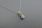 14K White Gold Diamond Pendant Necklace, alternate view 2
