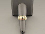 14K Gold Sapphire Emerald Ruby Diamonds Vintage Ring, alternate view 5