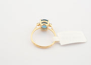 14K Gold Blue Topaz Diamonds Ring, alternate view 6