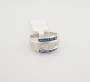 14K White Gold Diamonds and Sapphires Ring, alternate view 6