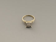 14K Gold Diamond Square Wedding Ring, alternate view 8