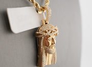 14K Gold Diamonds Jesus Pendant, alternate view 7