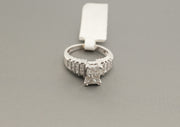 14K White Gold Rectangular Diamond Ring, alternate view 5