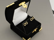 18K Gold Infinity Stud Earrings, alternate view 2