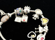 Pandora 925 Silver Bracelet Plain with Charms, alternate view 5