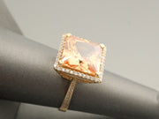 14K Gold CZ Champagne Stone Ring, alternate view 3