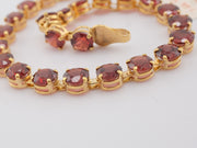 14K Gold Red Gemstones Gold Bracelet, alternate view 5