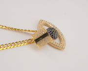 14K Gold CZ Eye Pendant, alternate view 4