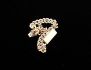 14K Rose and White Gold Two Tone Diamond Pave Cuban Bracelet, alternate view 6